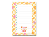 A5 Notes/To Do List Notepad, Beautiful Checklist Pad, Tear-Off Sheets (Doing My Best) Pack Of 1
