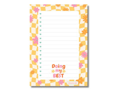 A5 Notes/To Do List Notepad, Beautiful Checklist Pad, Tear-Off Sheets (Doing My Best) Pack Of 1