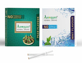 Aarogyam Herbals Pack Of 2 Flavours 100% Tobacco & Nicotine Free Cigarette For Relieve Stress & Mood Enhance Product Mint, Paan - 10 Sticks X 2 Packets