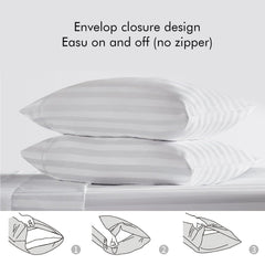 King Size Elastic Fitted Bedsheet With 2 Pillow Covers - 108 X 108 Inches, White | Premium Fabric Is Lightweight, Soft & Comfortable