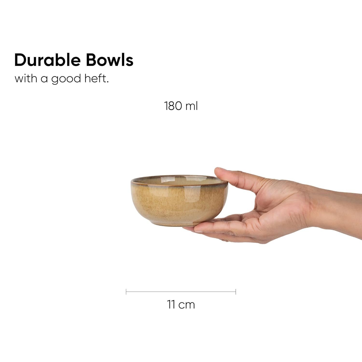 Ceramic Veg Bowls Set Of 6 For Dinner - 180ml Each, Beige Reactive | Katori Set With Glossy Finish - Porcelain Ceramic Bowls Set | Dessert Bowl Set Ceramic Veg Bowls Set Of 6 For Dinner - 180ml Each, Beige Reactive | Katori Set With Glossy Finish - Porcelain Ceramic Bowls Set | Dessert Bowl Set