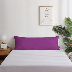 Soft Microfiber Hug Pillow For Sleeping, Full Body Pillow, Purple - 18 X 54 Inch | Long Pillow For Bed, Pregnancy Pillow For Sleeping, Large Pillow, Neck Support, Multipurpose Use