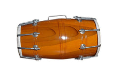 Mango Wooden Professional Dholak - 18 Bolt Tuned & Used Goat Skin | Dholak For Festivals, Wedding, Satsang - Very Easy To Tune