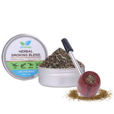 Natural & Ayurvedic Herbal Smoking Blend 1 Pack 1 Oz/ 30g Can With Wooden Steel Pipe | Helps To Quit Smoking - Tobacco-Free & Nicotine-Free Smoking Mixture