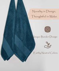 Rangoli Soft Absorbent Durable Towels Earthly Egyption Cotton Plush Luxurious Large Size Bath Towel 1000 Gsm (Teal)- Pack Of 2