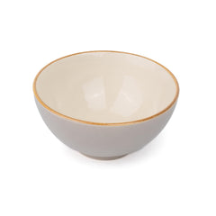Ceramic Cereal Bowl Set Of 2 Pieces - 15cm, Grey Ivory, 600ml Each | Glossy Finish - Stoneware Ceramic Serving Bowls | Cereal Bowl - Maggi Bowl - Ceramic Bowl | Microwave Safe