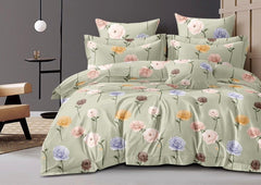 Printed King Size Double Bed Bedsheet With 2 Pillow Cover | 72 X 78 Inches, Mint Green | All Around Elastic Fitted Bedsheet | Softness & Comfortable Rest In Any Season