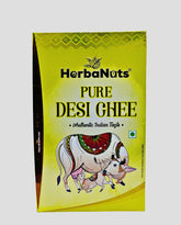 100% Pure Desi Ghee By Herbanuts | High In Protein Fiber Healthy Desi Cow Ghee Perfect For Improves Digestion | (1 Litr) 33.8 Ounce | Box Pack