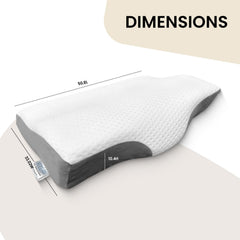 Cervical Pillow For Neck Pain & Shoulder Pain Relief, Grey & White | Memory Foam Pillow For Sleeping - Orthopedic For Spondylitis, Neck Support Contour Medical Pillow - Pack Of 1