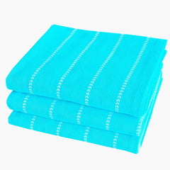 Am Safe Xam Safe X 100% Cotton Kitchen Towels 200 Gsm | Dish Cloths, Table & Fridge Cleaning, Roti Napkins -Pack Of 3 (Turquoise)