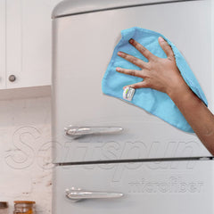 Softspun Microfiber Small Wipes Towel 340 Gsm | Multipurpose Super Soft Absorbent Cleaning Towels | 15 Piece (Sky Blue)