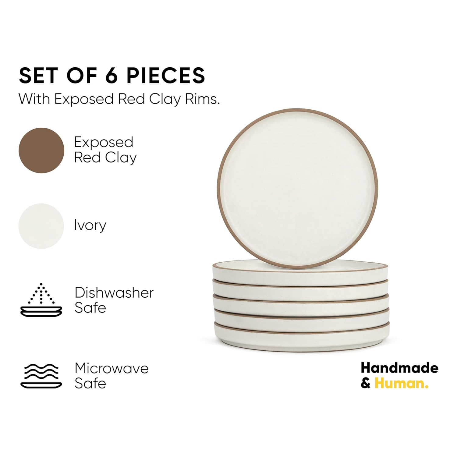 Quarter Plates Set Of 6, Off White Artisanal Series | Premium Stoneware Dessert Plates - Snacks Plates Set With Matte Finish | Snack Plate - Small Plates | Japandi Quarter Plates Quarter Plates Set Of 6, Off White Artisanal Series | Premium Stoneware Dessert Plates - Snacks Plates Set With Matte Finish | Snack Plate - Small Plates | Japandi Quarter Plates