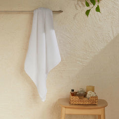 Livspace Bath Towel 475 Gsm | Bath Towels Large Size 100% Cotton, Solid Dyed, Super Soft, Absorbent (Paleto Collection - Optical White)