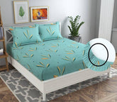 Microfiber All Round Elastic Fitted Bedsheets For King Size Bed With 2 Pillow Covers | 72x78+10 Inches, Mint Green - Breathable & Long Lasting Bedsheet