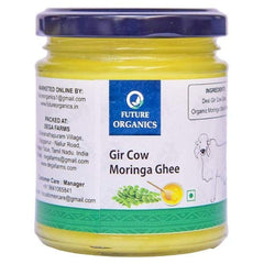 Natural Premium Desi Gir Cow Moringa Ghee By Future Organics | High In Vitamins A, D & Healthy Bilona Method Desi Ghee Good For Halwas | (175ml) 5.9 Ounce | Jar Pack