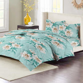 Double Bedsheet 1 Comforter 2 Pillow Covers - 90 X 100 Inches, Sea Green, 4 Pcs Bedding Set | Cotton Summer Ac Comforter Set King Size Double Bed