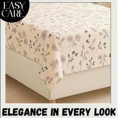 Bedsheet For Single Bed With 1 Pillow Cover - Size 90 X 60 Inches, Beige | Soft Touch Cotton Fabric-Comfortable & Durable | Elegant Printed Bedding Set For Daily Use
