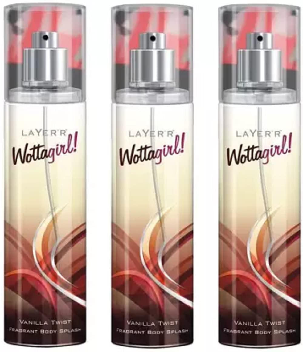 Layer'r Wottagirl Combo Of 3 Vanilla Twist Fragrant Body Splash 135ml 4.56 Fl.oz. Each | For Women Layer'r Wottagirl Combo Of 3 Vanilla Twist Fragrant Body Splash 135ml 4.56 Fl.oz. Each | For Women