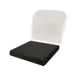 Memory Foam Slim Lumbar Support Pillow & High Resilience Pillow, Black & White | Chair Square Cushion | Helps Relieve Lower Back Pain Or Even Coccyx Pressure, Lightweight - Combo Set Of 2