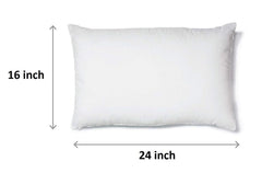 Luxurious Microfiber Pillow Filler, Standard Size - 16x24 Inch, White Pillow | Rectangular Deign, Washable, Bed Pillow, For Neck, Back & Side Pillow - Pack Of 1