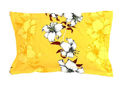 Glace Cotton Super Soft Bedsheets Single Bed Size (60 X 90 Inch) With 1 Pillow Cover | All Around Elastic Fitted Bedsheets, Yellow & White