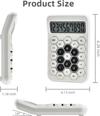 Fycan Mini Calculator 12 Digit Large LCD Display Big Buttons Easy To Press Non-slip Base Desktop Handheld Small Calculator For Student, Office Work (White)