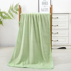 HomeCloud Microfiber Soft & Fuffy Bath & Face Towel 400 Gsm With Hanging Loop | 3x Softer Than Cotton Towels | Highly Absorbent Set Of 2 (Waves Green)