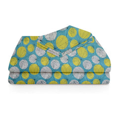 Printed Double Bedsheets With 2 King Size Pillow Cover - 90 X 90 Inches, Sky Blue & Grey | Light Weight & Easy To Wash At Home Bedsheet