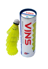Vins Badminton Nylon Shuttlecock , Material Used: Nylon & Natural Cork Base | Yellow , Pack Of 6