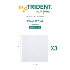 Mytrident Quick Dry 100% Cotton Face Towel 450 Gsm (White) - 3 Pcs