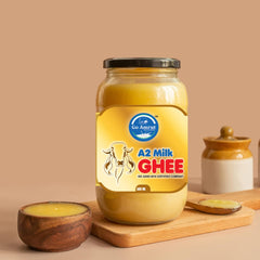 Pure A2 Milk Ghee By Go Amrut | Rich In Nutrients Vitamins A, D & K Healthy Desi Ghee Good For Skincare | 1 Litre (500ml * 2) 33.8 Ounce | Jar Pack