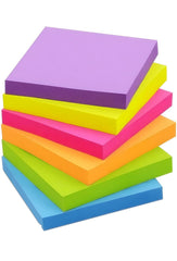 250 Sheets Waterproof Marker Written Full Self-Adhesive Sticky Notes Pad Colorful, 5 Color Pack