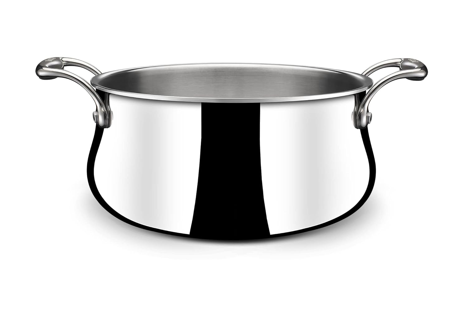 Artisan Triply Stainless Steel Belly Saucepot With Lid | Induction Base Casserole - Biryani Pot Or Handi - Stew Pot 3.2 Liters, 20cm Artisan Triply Stainless Steel Belly Saucepot With Lid | Induction Base Casserole - Biryani Pot Or Handi - Stew Pot 3.2 Liters, 20cm