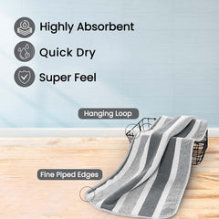 Maxoshine Hand Towel 200 Gsm | Super Soft Quick Dry Microfiber Face Towel For Women Men-Hanging Loop Napkins | Red & Grey (Set Of 2)