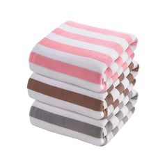 Maxoshine Microfiber Towels For Bath Large Size-Super Soft Coral Fleece Bathing Towel With Hook Quick Dry Super Absorbent-Bath Towel (Grey/Peach/Brown, Pack Of 3)