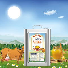 100% Natural A2 Gir Cow Ghee By Netar | Rich In Vitamins A & E Healthy Desi Ghee For Sweets | (5 Litr) 169.0 Ounce | Tin Container