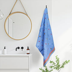 Liberty Towels Ultra Zero Twist 100% Cotton Large Size Towel 500 Gsm | Ultra Soft, Highly Absorbent, Quick Dry Bath Towel (Blue)
