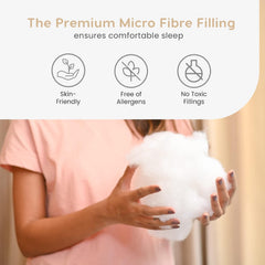 Microfiber Bed Pillows For Sleeping With Removable Zipper Cover - 26x17 Inches | White Pillows, Rectangular Shape, Easy Maintenance, Superior Softness, Best Pillow - Pack Of 4