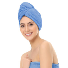Sassoon Venir Microfiber Hair Wrap Towel 450 Gsm | For Women With Smooth Texture Super Absorbent Quick Dry Hair Turban (Heaven)