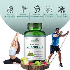 Simply Herbal Plant Based Vitamin B12 Capsules Improves Your Brain Function & Nervous System For Men & Women | 60 Capsules , 100gm 0.2lbs