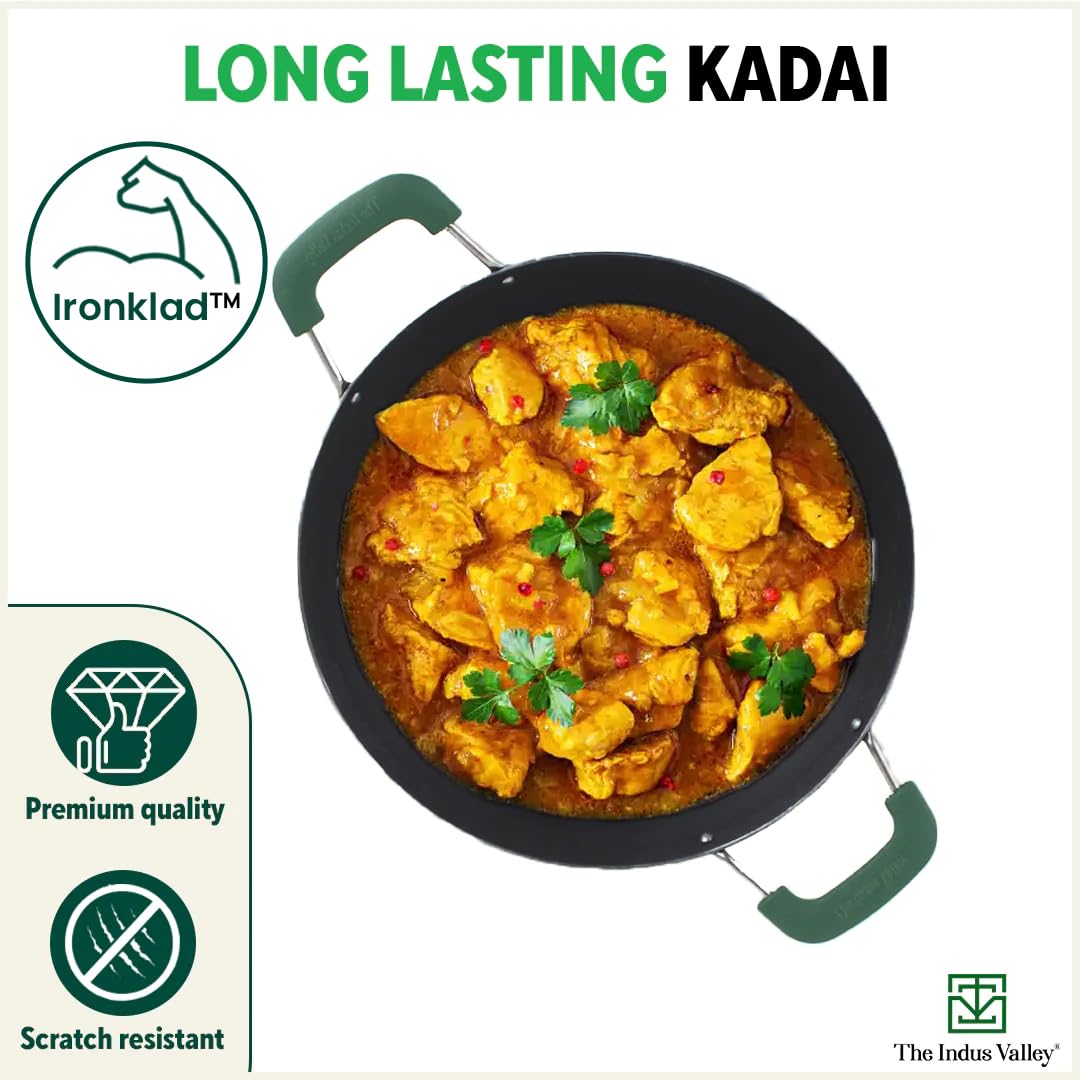 Pre-Seasoned Iron Kadai With Silicon Handle - Small, 20.3 Cm, 7.9 Inch, 1.2 Liters, 0.78 Kg | Induction Friendly, Flat Base Iron Kadhai, 100% Pure & Toxin-Free, No Chemical Coating, Black Pre-Seasoned Iron Kadai With Silicon Handle - Small, 20.3 Cm, 7.9 Inch, 1.2 Liters, 0.78 Kg | Induction Friendly, Flat Base Iron Kadhai, 100% Pure & Toxin-Free, No Chemical Coating, Black