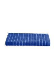 Welspun 100% Cotton Large 250 Gsm Dobby Solid 2-In-1 Bath Towel (Navy Blue)