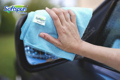 Softspun Microfiber Cloth 340 Gsm | Thick Lint & Streak-Free Multipurpose Cloths Automotive Microfibre Towels For Car Bike Cleaning Polishing Washing & Detailing (5 Pcs) | Multicolor