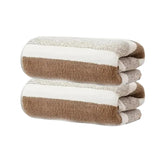 Black Gold The Finer Touch Microfiber Hand Towel 500 Gsm | Soft & Quick Dry, Super Absorbent, Lightweight Towel (Brown & White) - Pack 0f 2