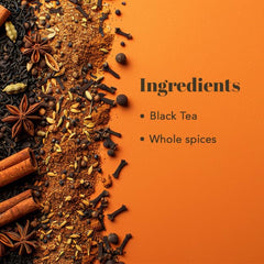 Saffron Cup Bombay Masala Black Tea - 100gm Tin, 3.5 Ounce | Orthodox Tea Blended With Fresh Spices Ginger, Cardamom, Cinnamon, Cloves & Black Pepper - Medium Caffeine, Boost Heart Health