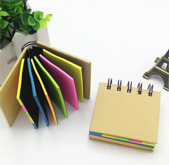 Self-Sticky Notepad, Fluorescent Color Sticky Notes With Spiral Binding Portable Page | Pack Of 1