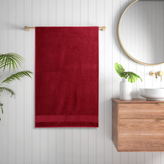 Wakefit 100% Cotton Bath Towels Large Size 500 Gsm | Bathing Towel For Men & Women Terry -2 Pieces (Chilli Pepper & Navy Blue)