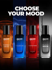 Beardo Ehisky Smoke, Black Musk, Godfather & T Sunamii Assorted Eau De Parfum Gift Set For Men 20ml Each 80ml 2.7 Fl.oz. Pack Of 4