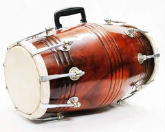 Nut Bolt Sheesham Wood Dholak - Brown Color | Perfectly Symmetric Round Dholak - Professional Studio Recording Style Dholak
