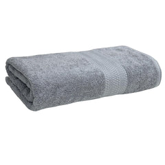 Stamio Cotton Bath Towel 600 Gsm | Two Ply Combed, Extra Soft & Absorbent Large Full Size Towels For Bathing, Home, Sports, Salon, Hotel Use (Grey)